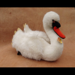 Weißer großer Schwan, STEIFF, Swan, 1980er